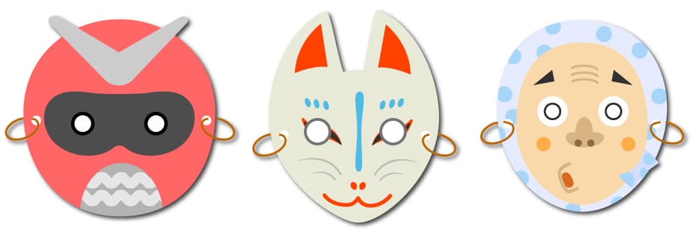 塗り絵お面商品イメージ
