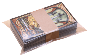 カードをOPP袋に封入して納品