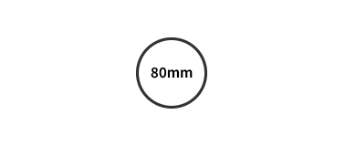 80mm正円形のサイズ図